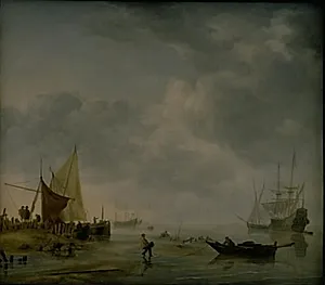 Udsigt over en hollandsk red by Hendrick Jacobsz Dubbels