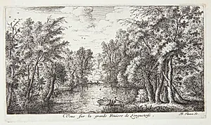 Udsigt over flod ved Longuetoise by Albert Flamen