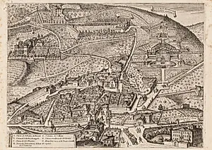 Udsigt over Frascati og omegn (midterste del) by Matthäus Greuter