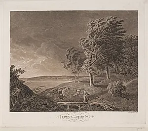 Udsigt over Furesø til Dronninggård og Birkerød by Søren Henrik Petersen