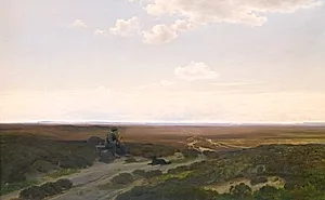 Udsigt over heden ved Pårup nær Silkeborg by Hans Friis