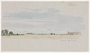 Udsigt over marker mod skove by Johan Thomas Lundbye