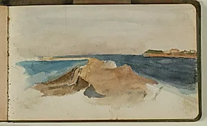 Udsigt over Øresund, ved at af fortene by Niels Larsen Stevns