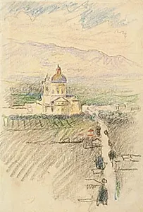 Udsigt over Santa Maria degli Angeli nær Assisi