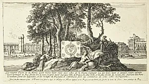 Udsigt over Seinen, i forgrunden tre flodnymfer by Herman van Swanevelt