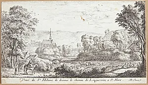Udsigt over St. Hilaire-vejen, set fra vejen St. Mars nær Longuetoise by Albert Flamen