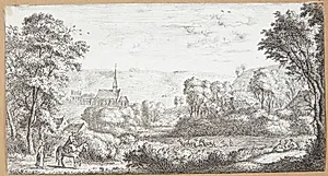 Udsigt over St. Hilaire-vejen, set fra vejen St. Mars nær Longuetoise by Albert Flamen