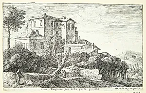 Udsigt over vingården ved Villa Mamsrona by Herman van Swanevelt