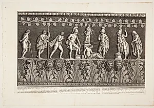 Udsnit af relief på vasen i forrige blad by Giovanni Battista Piranesi