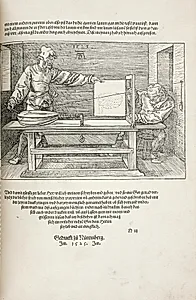 ”Underweysung der Messung, mit dem Zirckel und Richtscheyt, in Linien, Ebenen unnd gantzen corporen …”, Nürnberg 1525 by Albrecht Dürer