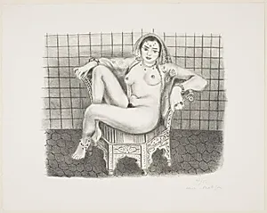 Ung hindu, siddende nøgen i en stol by Henri Matisse