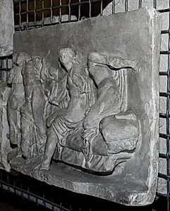 Ung mand og tre hetærer by Ubekendt