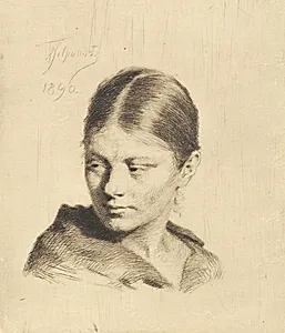 Ung pige, der ser til siden by Frans Schwartz
