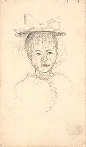 Ung pige med hat. Brystbillede by L.A. Ring