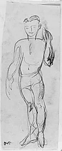 Ung, stående akrobat med løftet venstre arm by Emile Othon Friesz