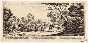 Uregerlige soldater opspores by Jacques Callot