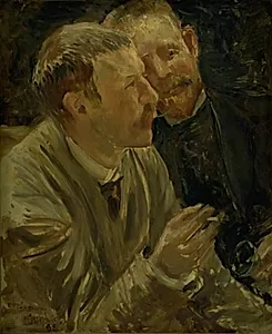 Utsupet. Portræt af malerne Bruno Liljefors og Alf Wallander by Ernst Josephson