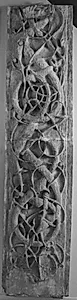 Vægpanel. Ornamentik af båndformede dyr by Ubekendt