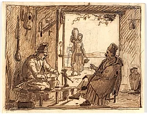 Værkstedsscene by Martinus Rørbye