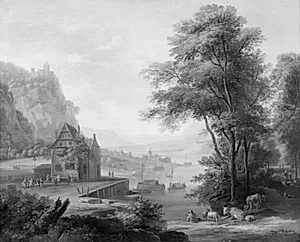 Værtshus ved Rhinen by Louis Chalon