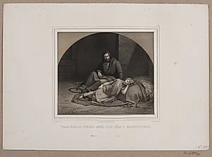 Valdemar sejer med sin søn i fangeskab by Adolph Kittendorff
