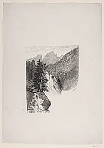 Vandfald. Cauterets. Fra pyræerne by Ubekendt