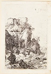 Vandfald nær Ponte della Trave by Bartholomeus Breenbergh