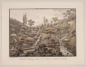 Vandfald ved Liselund på Møn by Søren L. Lange