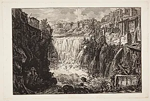 Vandfaldet i Tivoli by Giovanni Battista Piranesi