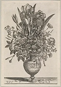 Vase med blomster by Adriaen Collaert