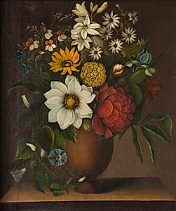 Vase med blomster by Magdalene Margrethe Bärens
