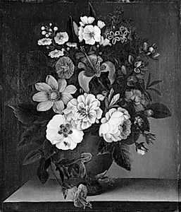 Vase med blomster by Magdalene Margrethe Bärens