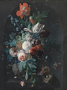 Vase med blomster by Jan van Huysum