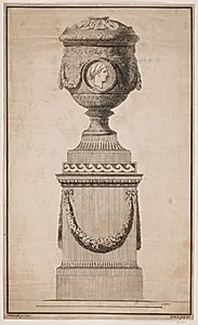Vase med en Medaillon by J.G. Bradt