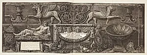 "Vasi, candelabri, cippi, sarcophagi ...", titelblad til serien første bind by Giovanni Battista Piranesi