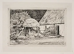 Ved bondehuset by Carl Bloch