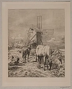 Ved en mølle by Simon Ludvig Ditlev Simonsen