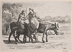 Ved Enghien. Bønderkoner vender hjem fra Paris by J.C. Nielsen
