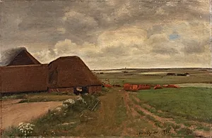 Ved et vestjysk teglværk. Gråvejr by Niels Bjerre