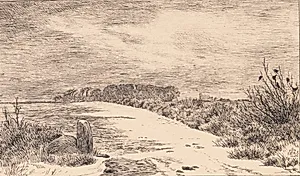Ved Himlingøje, Vinterlandskab by Johan Thomas Lundbye