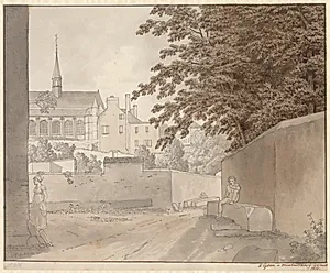 Ved kirken Saint-Martin i Montmorency, nord for Paris, 10. juli 1812 by C.W. Eckersberg