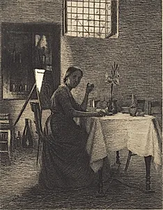 Ved morgenkaffen by Peter Ilsted