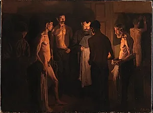 Ved sengetid i herberget by Jens Birkholm