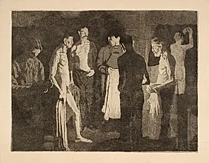 Ved sengetid i herberget by Jens Birkholm