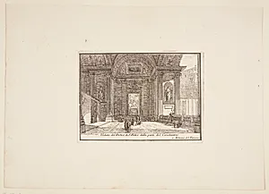 Veduta del Portico di S. Pietro della parte del Constantino. 1. Palazzo del Vaticano by Jerome Charles Bellicard