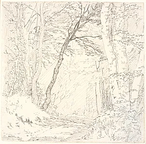 Vej gennem en skov by Christen Købke