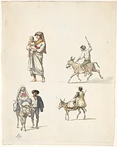 Vejfarende italienske landboere by Wilhelm Marstrand