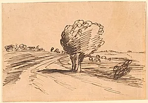 Vejsving med piletræ by Theodor Philipsen