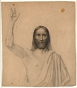 Velsignende Kristus. Halvfigur en face by Wilhelm Marstrand