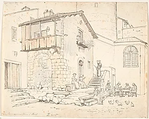 "Vens, Skomagerens Huus i Nemi" by Wilhelm Marstrand